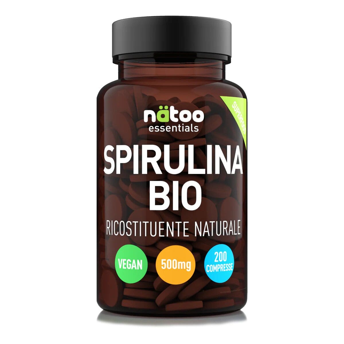 Natoo Essentials Spirulina Bio 500mg 200 Compresse