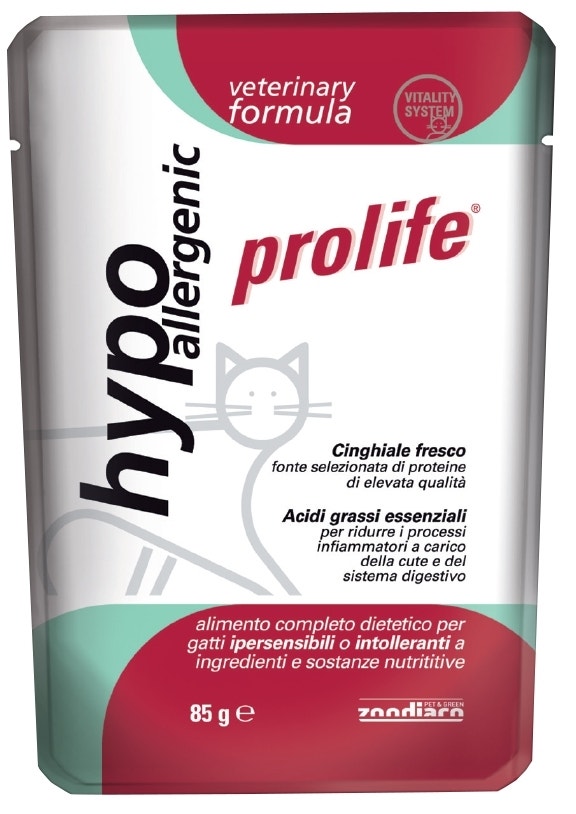 Prolife Veterinary Hypoallergenic Cibo Umido Per Gatti Bustina 85g