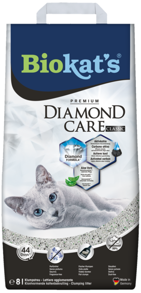 Biokat's Diamond Care Classic Lettiera Con Carbone Attivo Naturale Per Gatti 8L