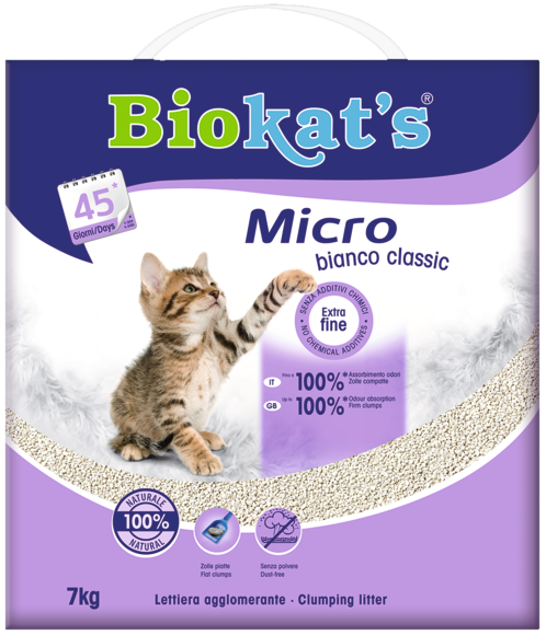 Biokat's Micro Bianco Classic Lettiera In Argilla Naturale Per Gatti 7kg