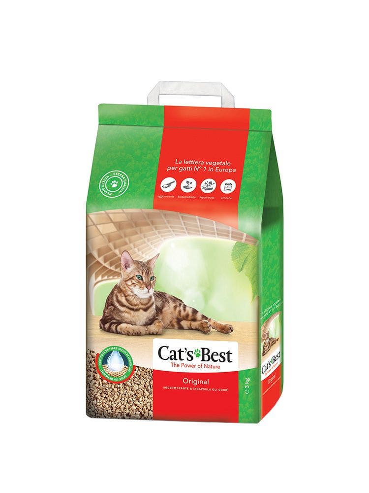 Cat's Best Original Okoplus Lettiera Vegetale Agglomerante E Incapsulante Odori Per Gatti 7L