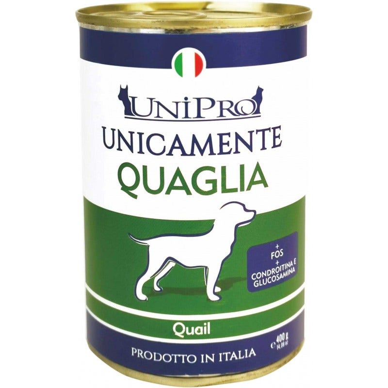 Unipro Unicamente Quaglia Cibo Umido Cani Adulti Barattolo 400g