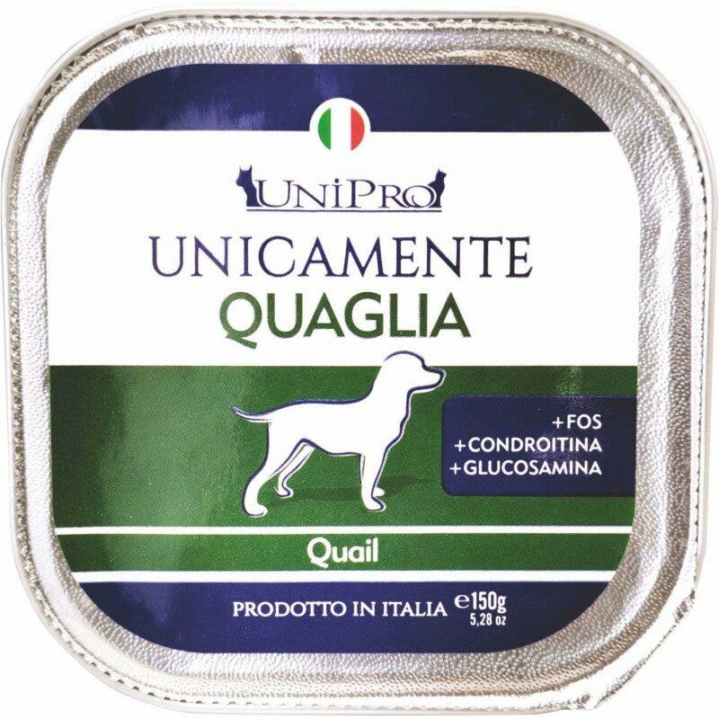 Unipro Unicamente Quaglia Cibo Umido Cani Adulti Vaschetta 150g