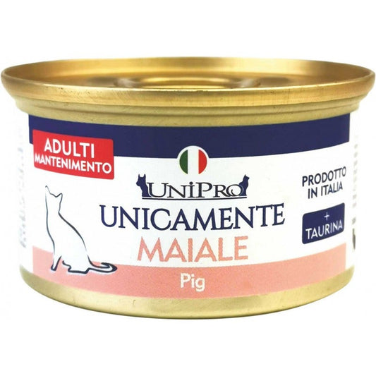 Unipro Unicamente Maiale Cibo Umido Gatti Adulti Barattolo 85g