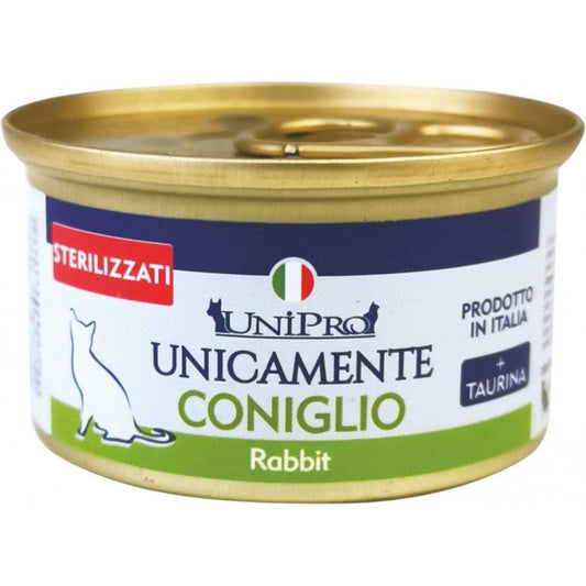 Unipro Unicamente Coniglio Cibo Umido Gatti Adulti Sterilizzati Barattolo 85g