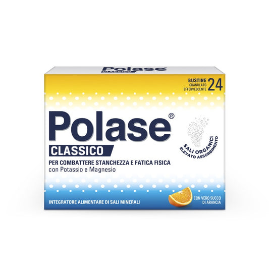 Polase Classico Magnesio E Potassio Integratore Alimentare Sali Minerali Gusto Arancia 24 Bustine