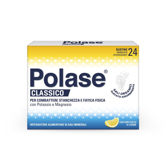 Polase Classico Magnesio E Potassio Integratore Alimentare Sali Minerali Gusto Limone 24 Bustine