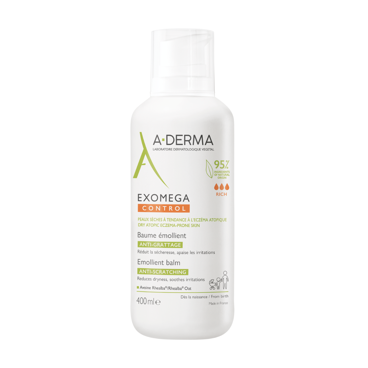 A-Derma Exomega Control Balsamo Emolliente Anti-Grattage 400ml