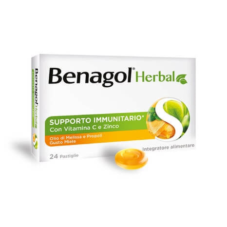 Benagol Herbal Supporto Immunitario Miele 24 pastiglie