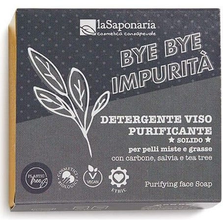 La Saponaria Wonder Pop Detergente Viso Solido Purificante Bye Bye Impurità 70g