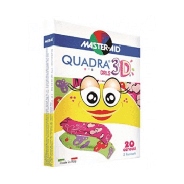 Cerotto Master-Aid Quadra 3D Girls 20 Pezzi Assortiti