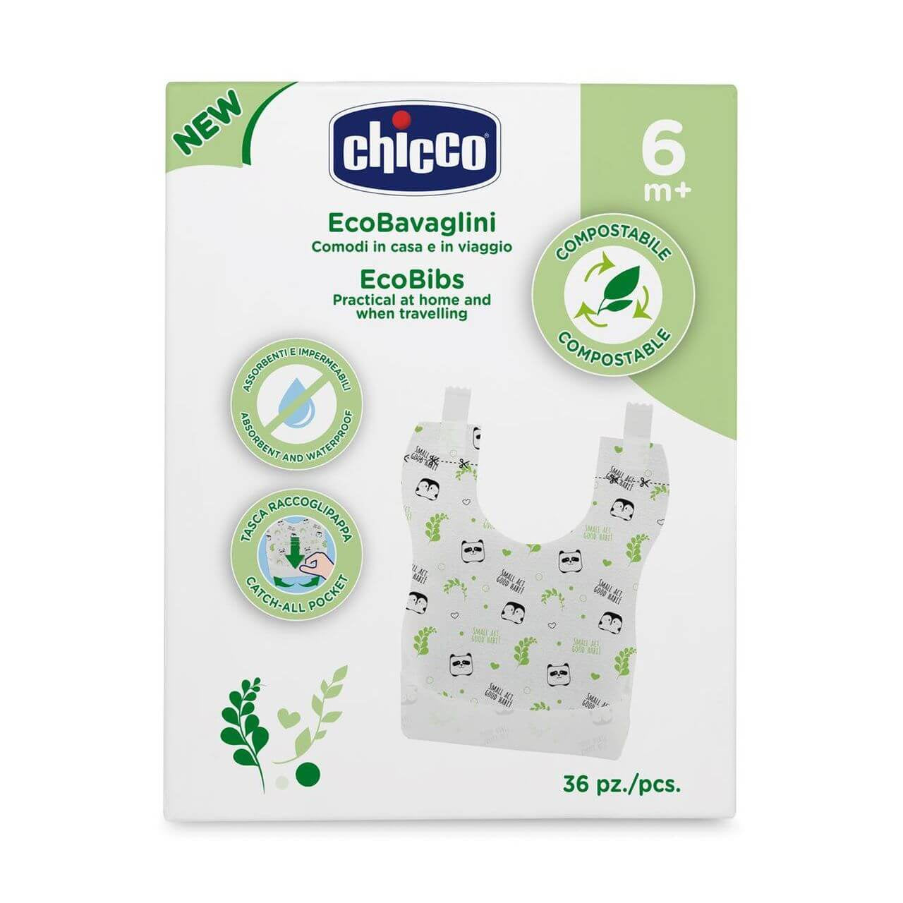 Chicco Bavaglini Monouso Compostabili 36 pezzi