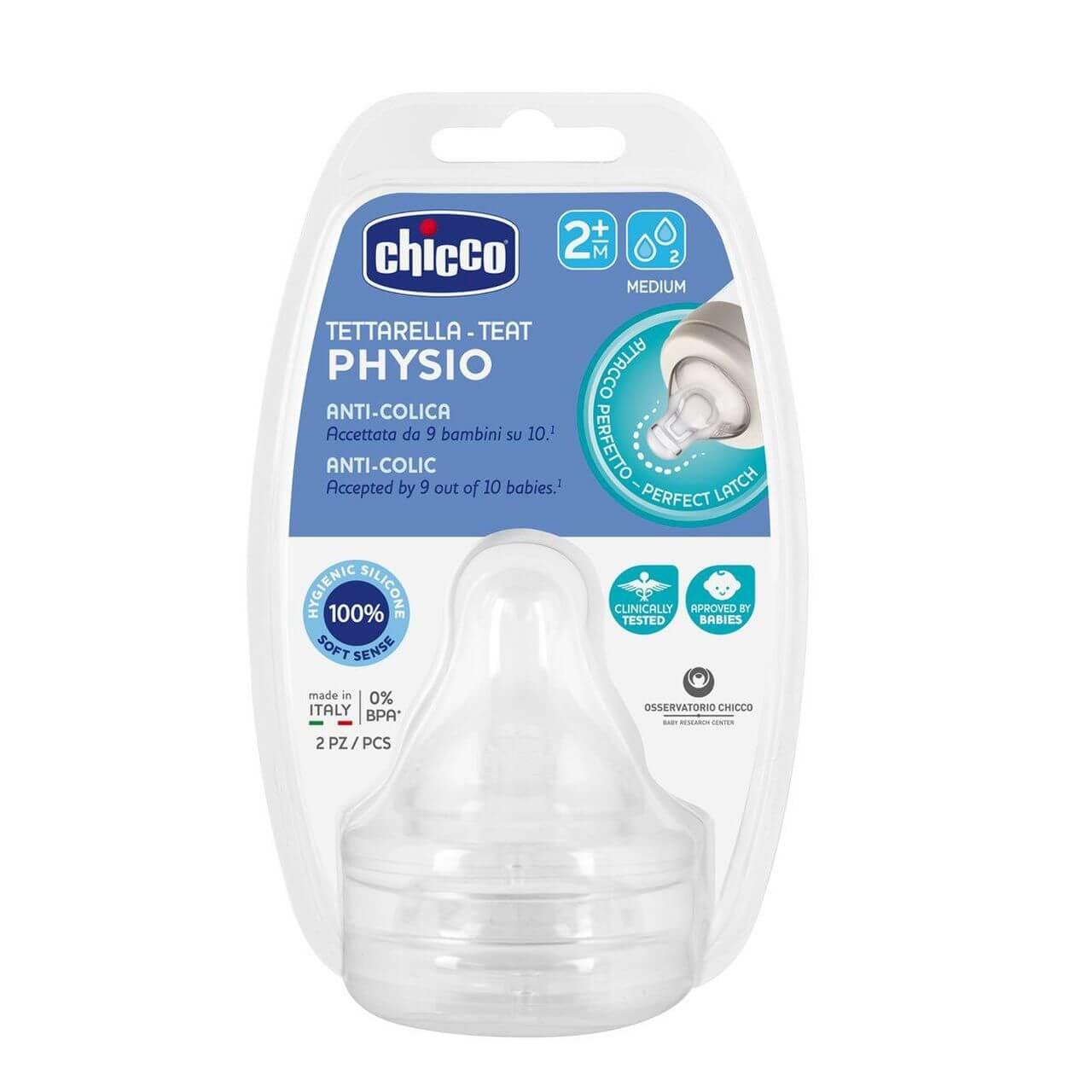 Chicco Tettarella Physio Silicone 2m+ 2 pezzi