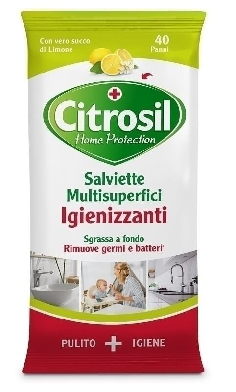 Citrosil Salviette Igienizzanti Multisuperfici Limone 40 panni