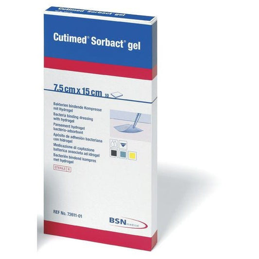 Cutimed Sorbact Medicazione Con Idrogel 7,5x15cm 10 Pezzi