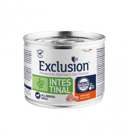 Exclusion Veterinary Diet Formula Intestinal Per Cani Maiale/Riso Lattina 200gr