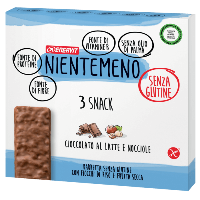 Enervit Nientemeno Barretta Cioccolato Al Latte e Nocciole 3x33g