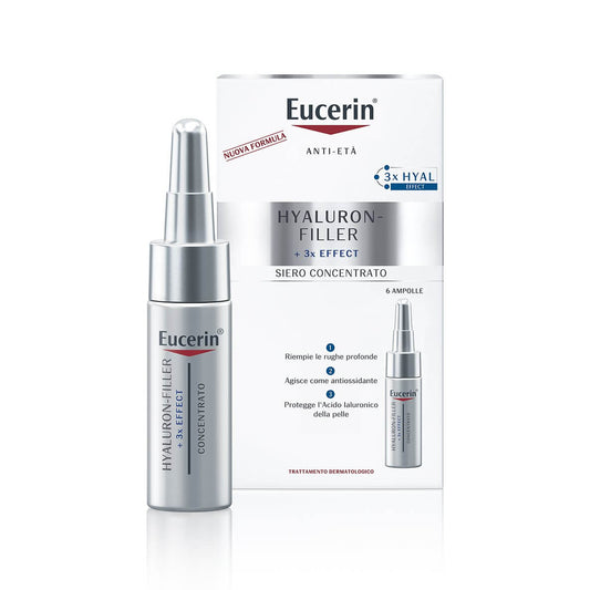 Eucerin Hyaluron-Filler Siero Concentrato Trattamento Antirughe 6 Fiale