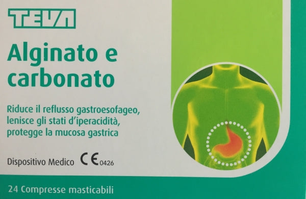 Teva Alginato e Carbonato 24 compresse masticabili