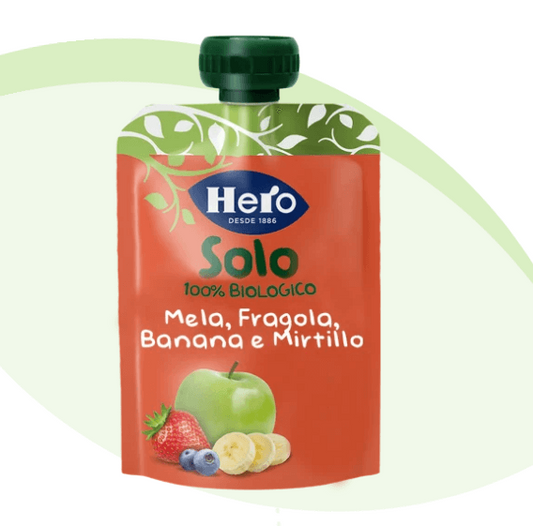 Hero Solo Frutta Frullata Mela Banana Fragola e Mirtillo Bio 100gr