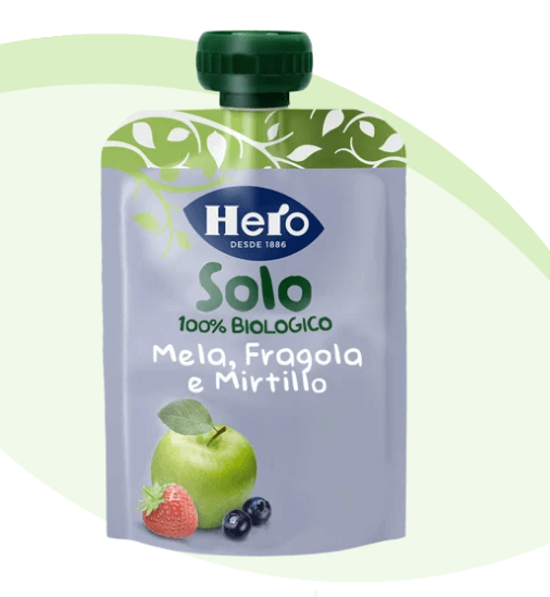 Hero Solo Frutta Frullata Mela Fragola e Mirtillo Bio 100gr