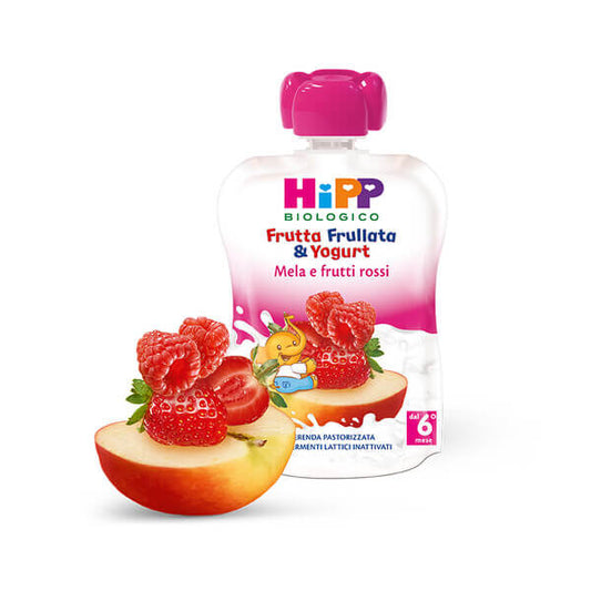 Hipp Bio Frutta Frullata Yogurt Mela e Frutti Rossi 90g