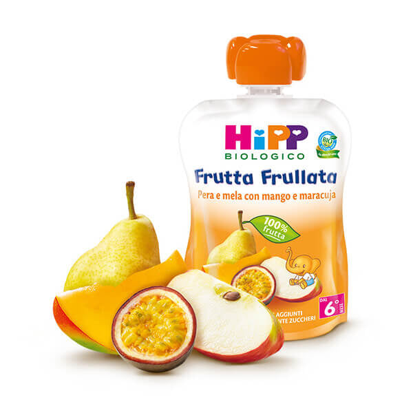 Hipp Bio Frutta Frullata Pela e Mela con Mango e Maracuja 90g