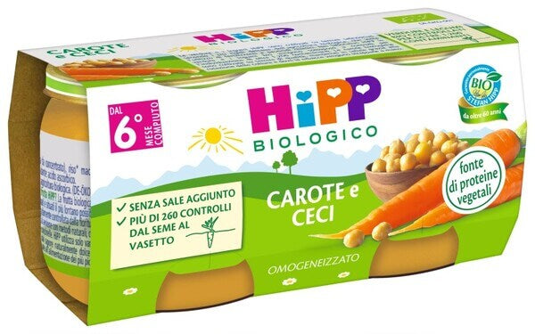 Hipp Bio Omogeneizzato Carote e Ceci 2x80g