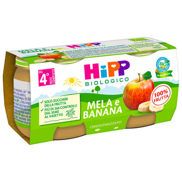 Hipp Biologico Omogeneizzato Mela e Banana 2x80gr.