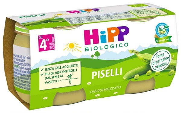 Hipp Bio Omogeneizzato Piselli 2x80g