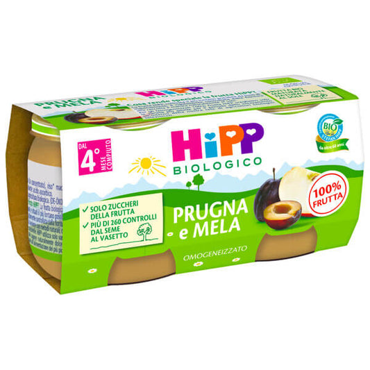 Hipp Biologico Omogenizzato Prugna e Mela 2x80gr.