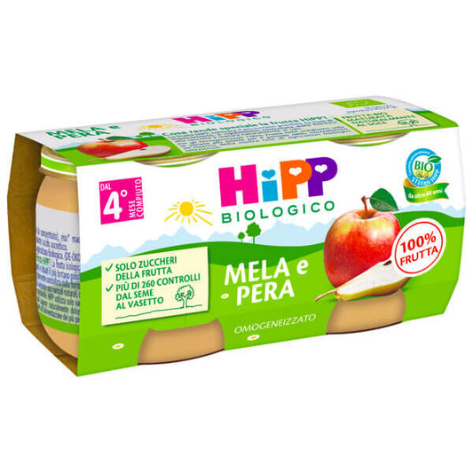 Hipp Biologico Omogeneizzato Mela e Pera 2x80gr.