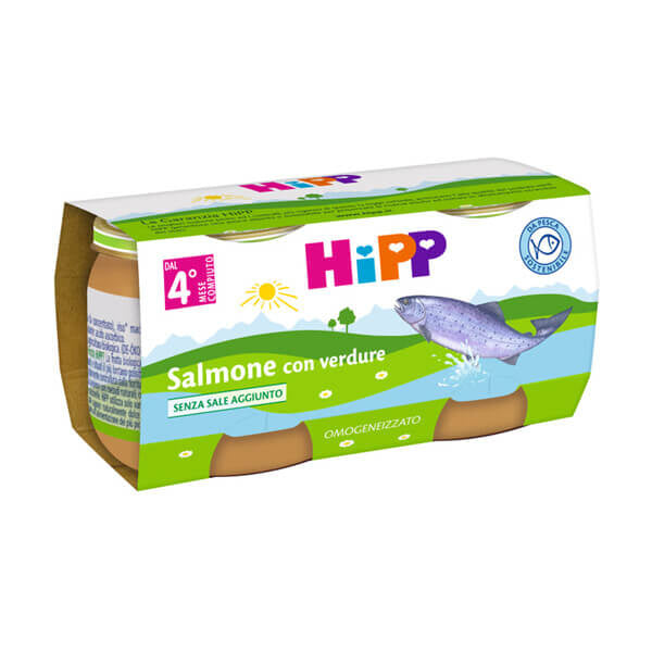 Hipp Omogeneizzato Salmone con Verdure 2x80gr.