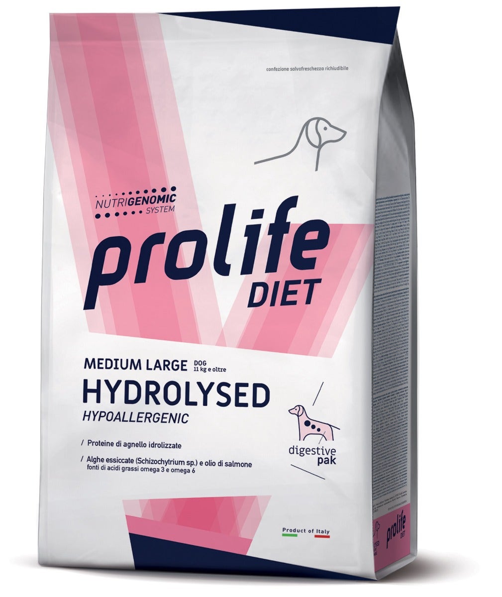 Prolife Dog Hydrolysed Hypoallergenic Cibo Secco Agnello Per Cani Taglia Media/Grande Sacco 8kg