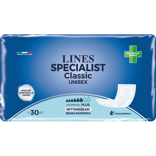 Lines Specialist Classic Pannolone Rettangolare Senza Barriera 30 Pezzi