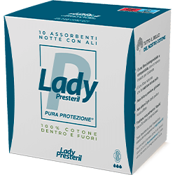 Lady Presteril Assorbenti Notte con Ali Ripiegati 100% Cotone 10 pezzi