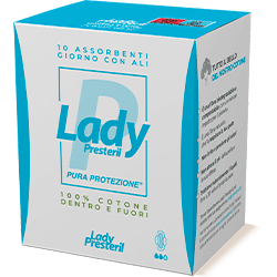 Lady Presteril Assorbenti Giorno con Ali Ripiegati 100% Cotone 10 pezzi