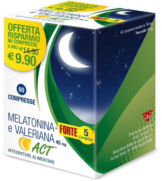 Melatonina + Forte 5 Complex e Valeriana Act 60 compresse