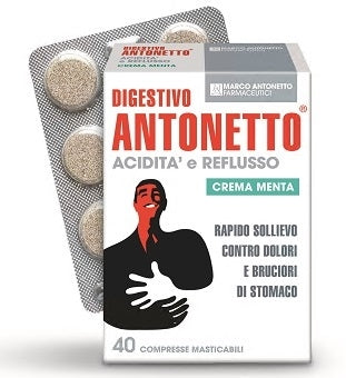 Digestivo Antonetto Acidita' e Reflusso Crema Menta 40 Compresse Masticabili