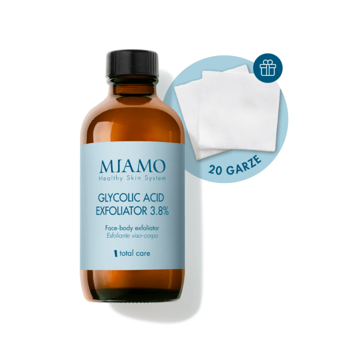 Miamo Box Glycolic Acid Exfoliator 120ml + Garza per l'Esfoliazione