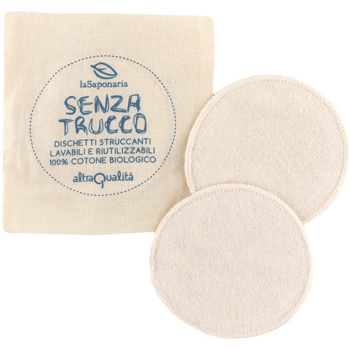 La Saponaria Set Dischetti Struccanti Cotone Biologico Fair Trade 3 Pezzi