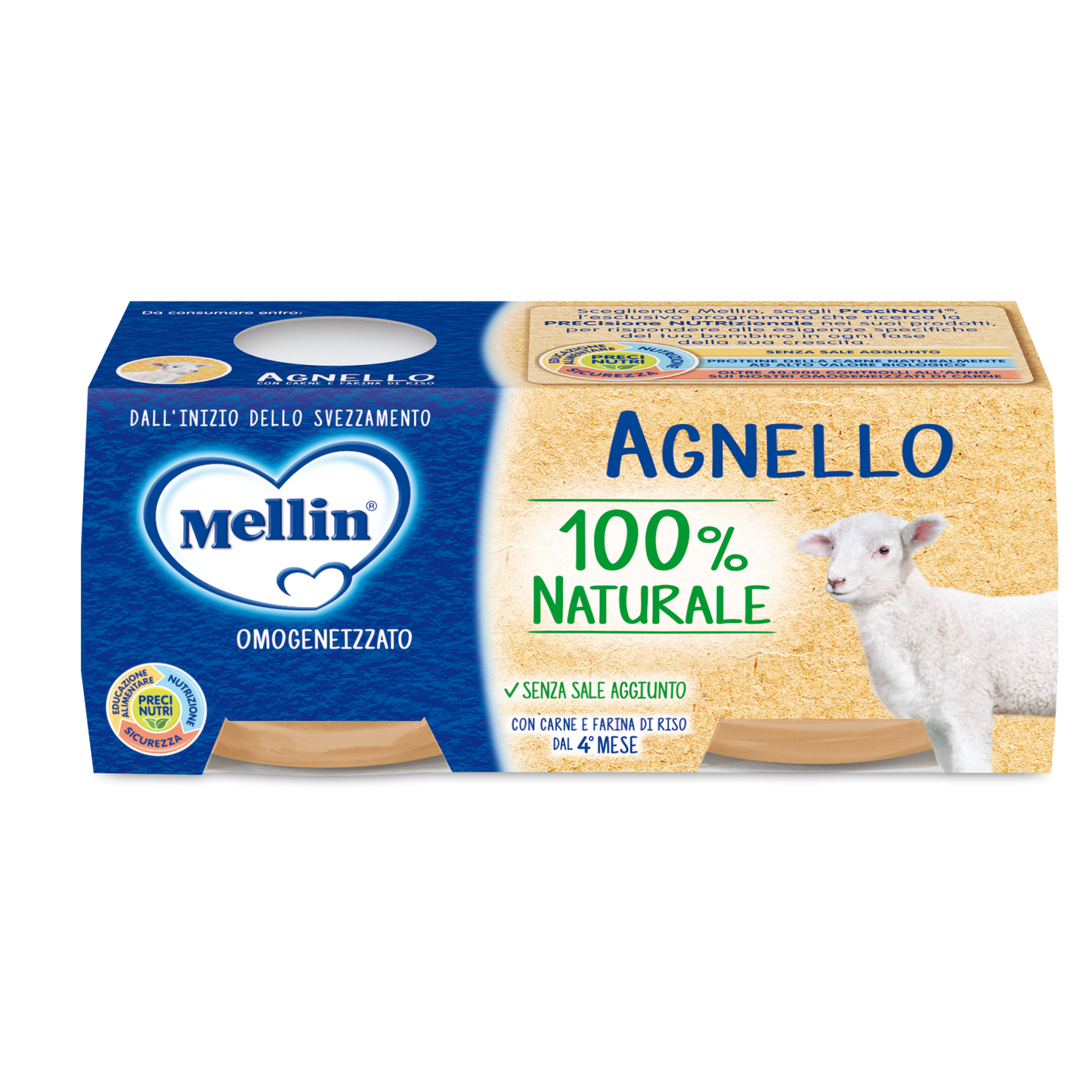 Mellin Omogeneizzato Agnello 2X120g