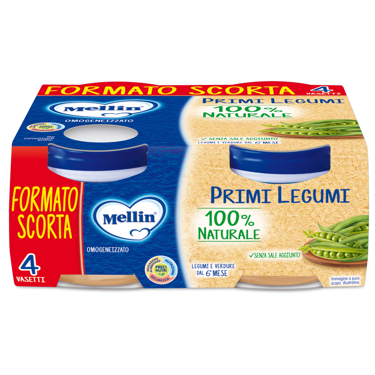 Mellin Omogeneizzato Primi Legumi 4x80g