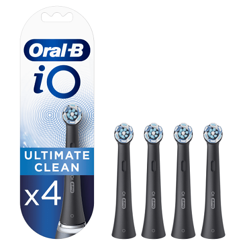 Oral-B iO Testine di Ricambio Ultimate Clean Nero 4 pezzi