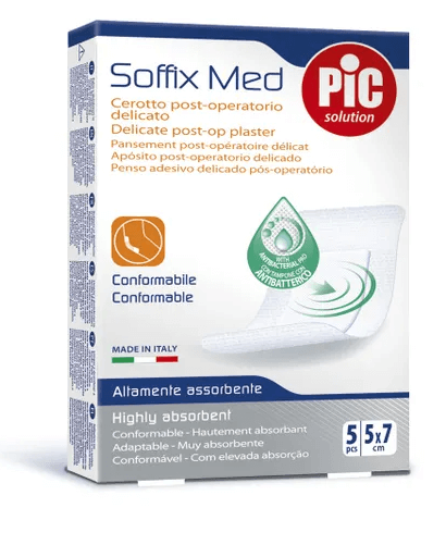 Pic Soffix Med Cerotto Post Operatorio Delicato 5x7 cm 5 Pezzi