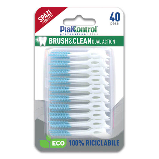 Plakkontrol Brush&Clean Scovolino Monouso con Testina in Gomma 40 pezzi