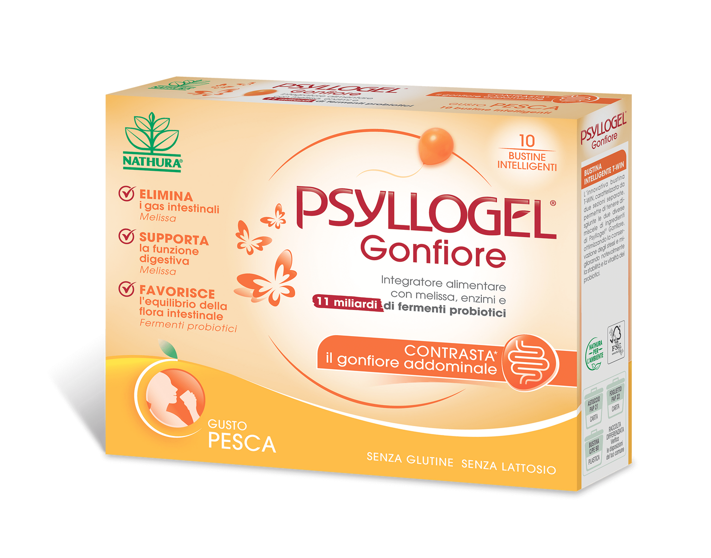 Psyllogel Gonfiore Gusto Pesca 10 bustine