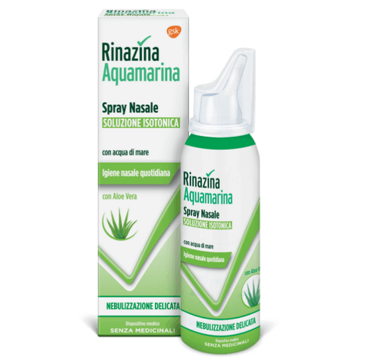 Rinazina Aquamarina Spray Nasale Isotonico Delicato Aloe 100ml