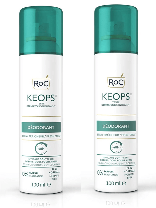 Roc Keops Deodorante Spray Fresco  Pacco Doppio 100ml + 100ml