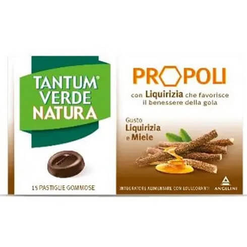 Tantum Verde Natura Propoli Gusto Liquirizia e Miele 15 pastiglie gommose